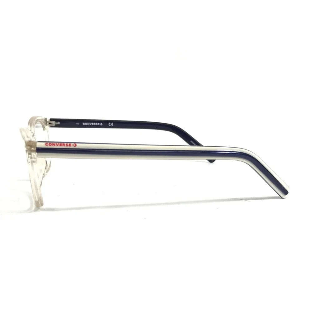 Converse Eyeglasses Frame CV5014 102 Clear White Blue Cat Eye Full Rim 53-16-140